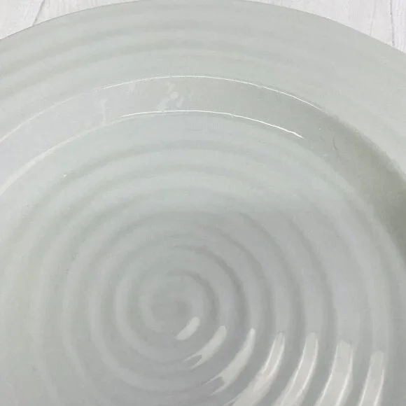 Portmeirion SOPHIE CONRAN GREY Gray Embossed Rings Coupe 9" Luncheon Plate Set 3